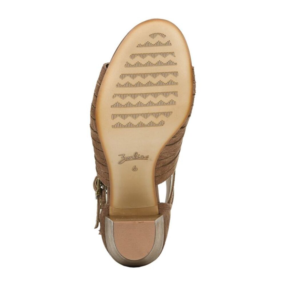 ZODIAC Womens Brown Woven Cassie Round Toe Block Heel Leather Sandals 6.5 - Picture 4 of 4